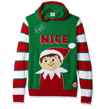 PK1873HX Ugly Christmas Sweater Sudadera con capucha hombre-ELF